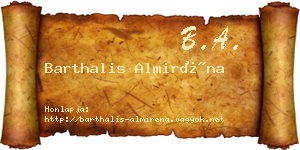 Barthalis Almiréna névjegykártya